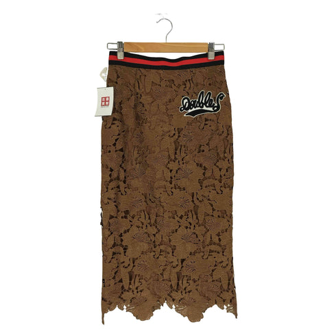 ダブルスタンダードクロージング DOUBLE STANDARD CLOTHING ロゴワッペン 花柄レース タイトスカート レディース JPN:38